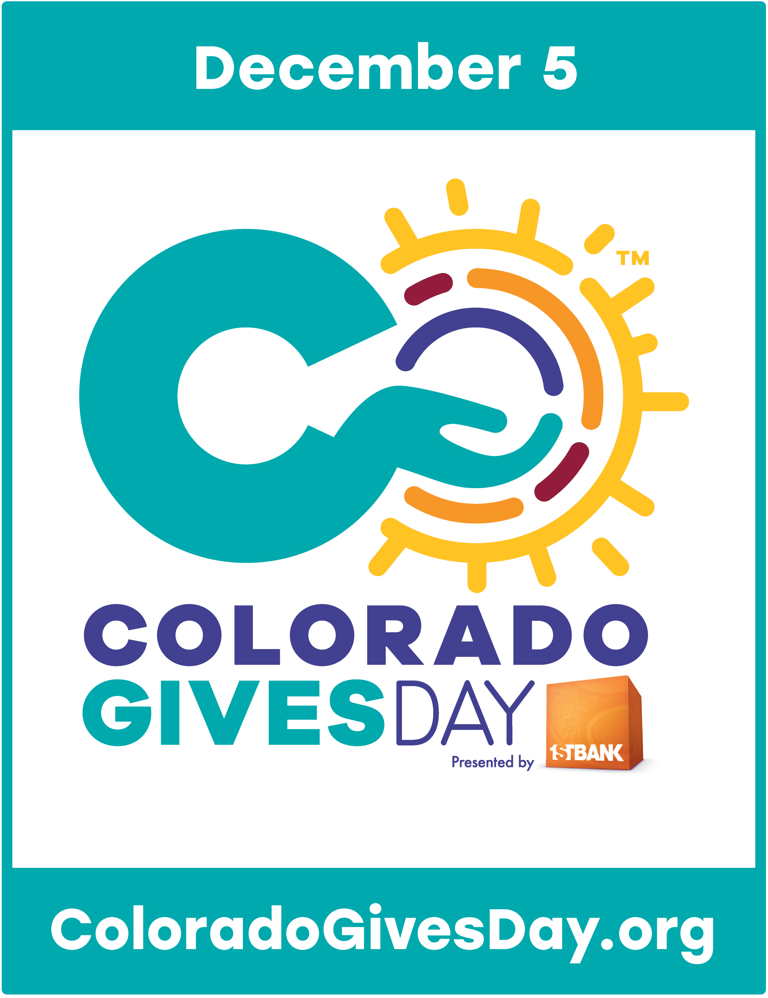 Vertical color Colorado Gives Day 2023 logo with date and URL
